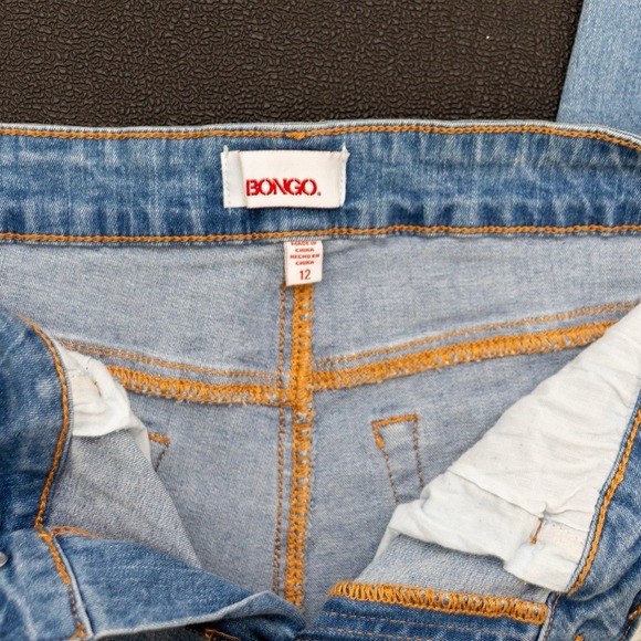 Bongo Womens Size 12 Blue Skinny Leg Patch Light Wash Cotton Blend Stretch Jeans - Picture 6 of 11